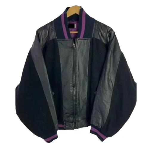 Power Book III Raising Kanan S04 Black Leather Bomber Jacket Front