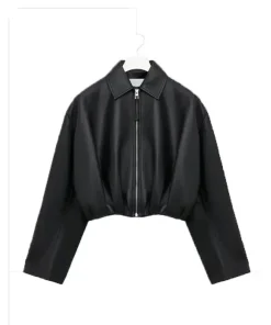 loewe draped leather jacket