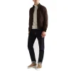 Mens Slim Fit Suede Bomber Jacket