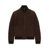 Slim Fit Suede Bomber Jacket