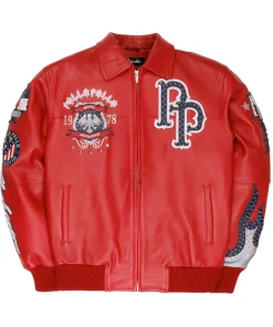World Famous Pelle Pelle Red Jacket Front