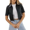Sevana Reversible Black Leather Jacket Front