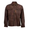 Kurrum Classic Brown Leather Shirt Front