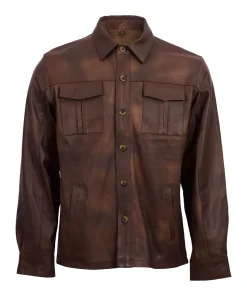 Kurrum Classic Brown Leather Shirt Front