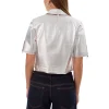 Sevana Reversible Silver Leather Jacket Back