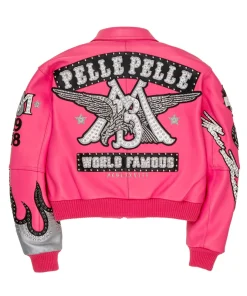 World Famous Pelle Pelle Pink Jacket Back