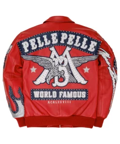 World Famous Pelle Pelle Red Jacket Back