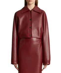 Women's Sue Cropped Leather Jacket Front