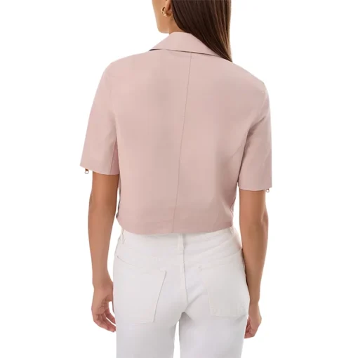 Sevana Reversible Rose gold Leather Jacket Back