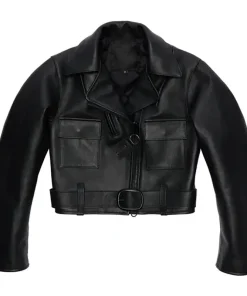 Women's Cropped Slim Classic Leather Jacket