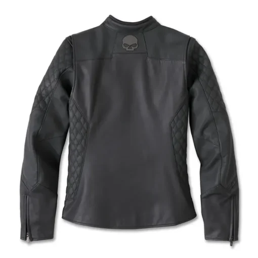 Women's Willie G Skull Graphic Leather Riding Jacket