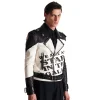 Balmain Trompe-l'œil T-shirt Print Leather Biker Jacket