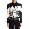Balmain Trompe-l'œil T-shirt Print Leather Biker Jacket