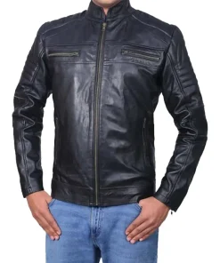 Men's Cafe Racer Black Classic Biker Jacket