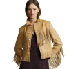 Fringe Waxed Leather Jacket