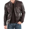 Men's Brown Casual Leather Jacket
