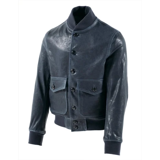 Schott A-1 Flight Navy Leather Jacket