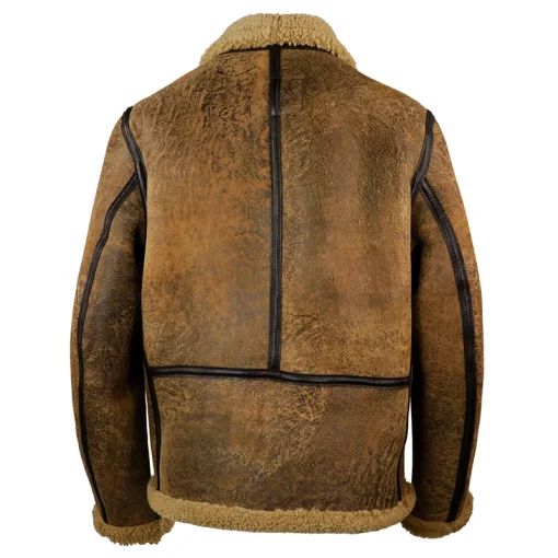 Schott Antique Sheerskin Brown Leather Jacket