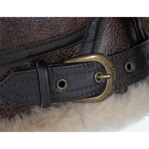 Men's Schott B-3 Sheepskin Brown Leather Jacket