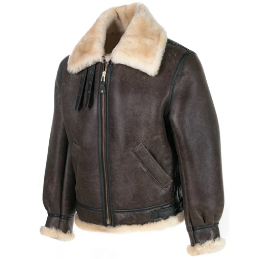 Men's Schott B-3 Sheepskin Brown Jacket