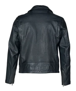 Men's Schott Cowhide Clean Motorcycle Black Leather Jacket