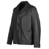 Schott Cowhide Hip Length Car Black Leather Coat