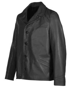 Schott Cowhide Hip Length Car Black Leather Coat