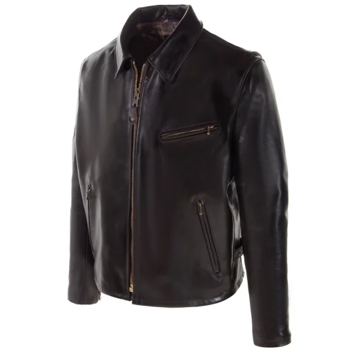 Schott Classic Heavy Cowhide Racer Motorcycle Leather Jacket