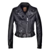Schott Cropped Lambskin Leather Jacket