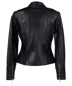 Women's Schott Lambskin Cafe Black Leather Jacket