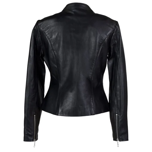 Women's Schott Lambskin Cafe Black Leather Jacket