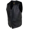 Schott Naked Cow Hide Moto Black Leather Vest