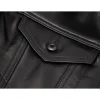 Men's Schott Naked Cowhide Jean Black Leather Jacket
