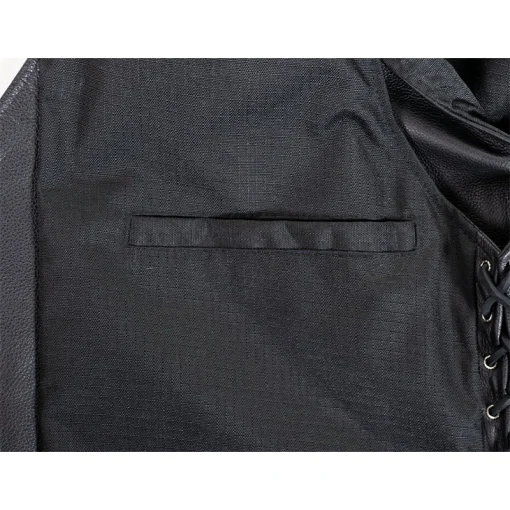 Schott Pebbled Cowhide Biker Leather Vest