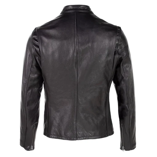 Schott Waxed Natural Pebbled Cowhide Café Leather Jacket