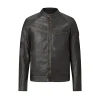 Men's Vanguard Motorcycle Washed Leather Jacket