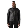 Men's Vanguard Motorcycle Washed Leather Jacket