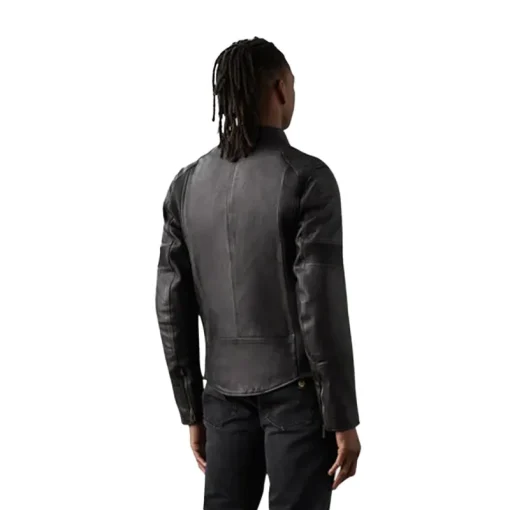 Men's Vanguard Motorcycle Washed Leather Jacket