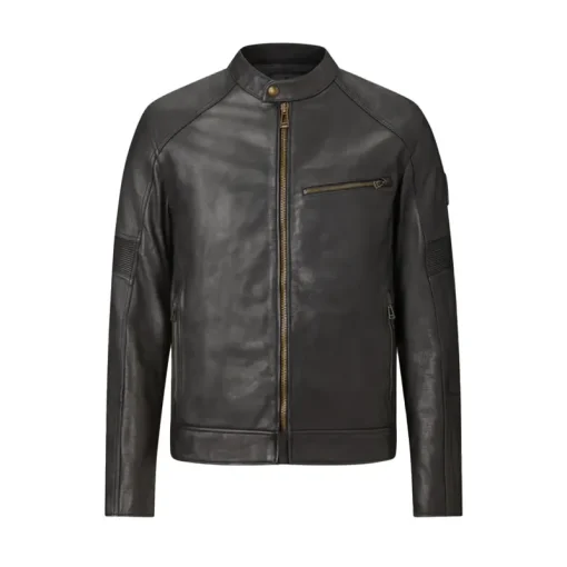 Men's Vanguard Motorcycle Washed Leather Jacket