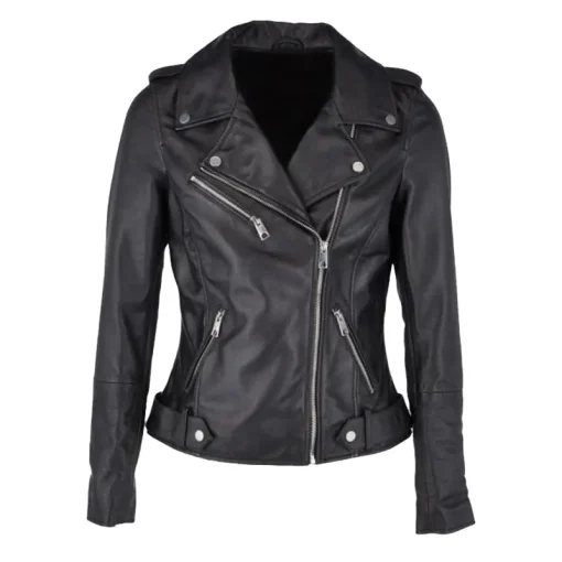 Women's Biker Black Leather Jacket