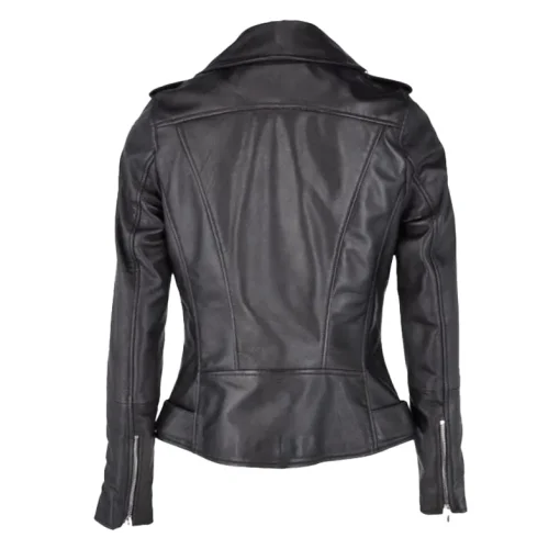 Women's Biker Black Leather Jacket