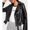 Women's Black Biker Leather Jacket