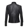 Women's Black Military Leather Jacket