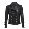 Women's Black Military Leather Jacket
