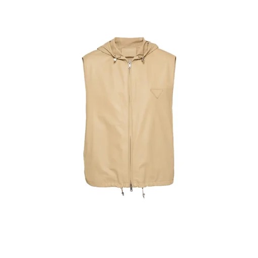 Men's Khaki Leather Vest