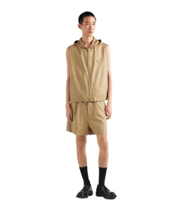 Men's Khaki Leather Vest Front