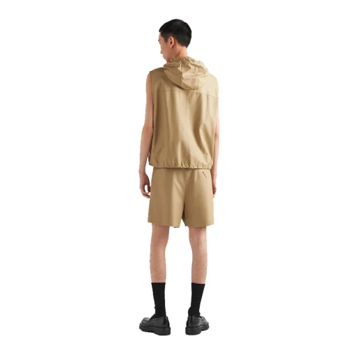 Men's Khaki Leather Vest Back