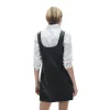 Women's Leather Effect Pinafore Dress Back