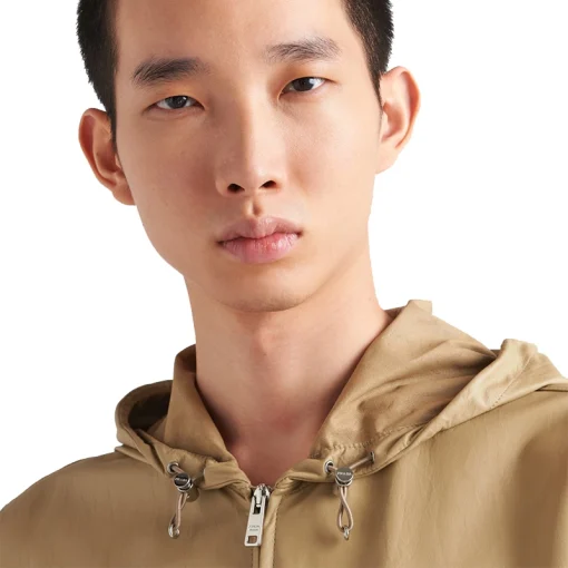 Men's Khaki Leather Vest Collar