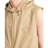 Men's Khaki Leather Vest Zipper